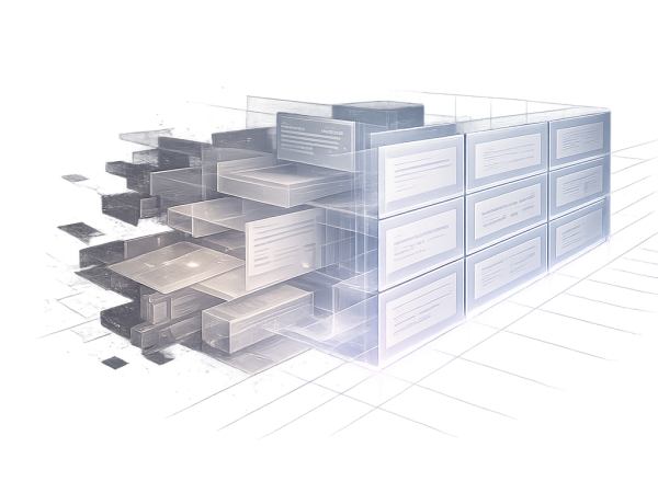 Layered architecture diagram representing structured public sector systems
